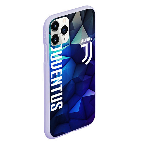 Чехол iPhone 11 Pro матовый Juventus logo blue / 3D-Светло-сиреневый – фото 2