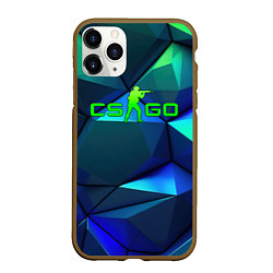 Чехол iPhone 11 Pro матовый CSGO blue green gradient