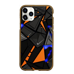 Чехол iPhone 11 Pro матовый Orange black style, цвет: 3D-коричневый