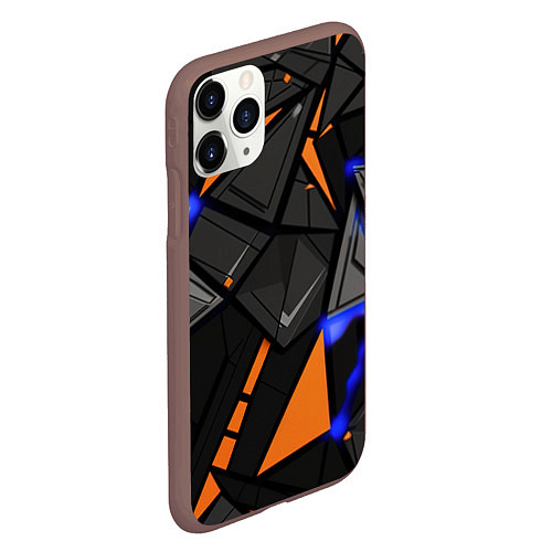 Чехол iPhone 11 Pro матовый Orange black style / 3D-Коричневый – фото 2