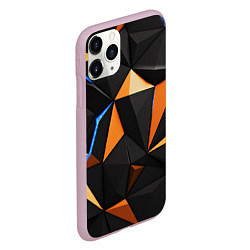 Чехол iPhone 11 Pro матовый Оранжевые и черные элементы, цвет: 3D-розовый — фото 2
