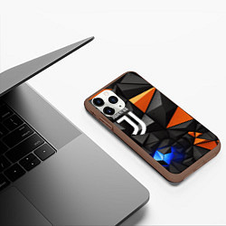 Чехол iPhone 11 Pro матовый Juventus orange black style, цвет: 3D-коричневый — фото 2