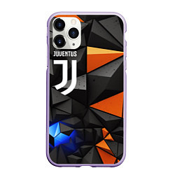 Чехол iPhone 11 Pro матовый Juventus orange black style, цвет: 3D-светло-сиреневый