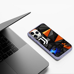 Чехол iPhone 11 Pro матовый Juventus orange black style, цвет: 3D-светло-сиреневый — фото 2