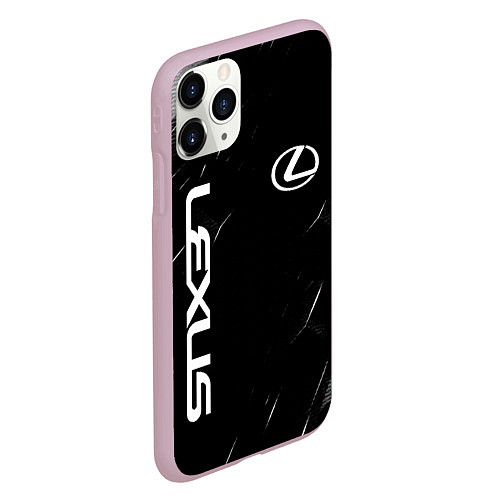 Чехол iPhone 11 Pro матовый Lexus - minimalism / 3D-Розовый – фото 2