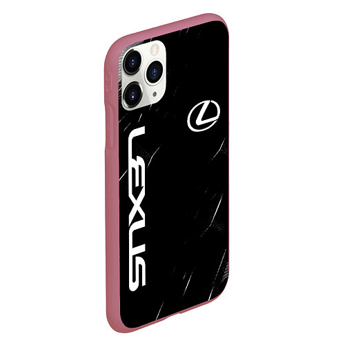 Чехол iPhone 11 Pro матовый Lexus - minimalism / 3D-Малиновый – фото 2