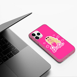 Чехол iPhone 11 Pro матовый Кукла Барби, цвет: 3D-малиновый — фото 2