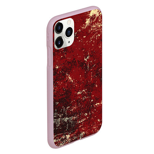 Чехол iPhone 11 Pro матовый Текстура - Red on black / 3D-Розовый – фото 2