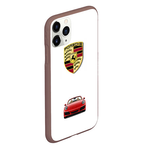 Чехол iPhone 11 Pro матовый Porsche car / 3D-Коричневый – фото 2