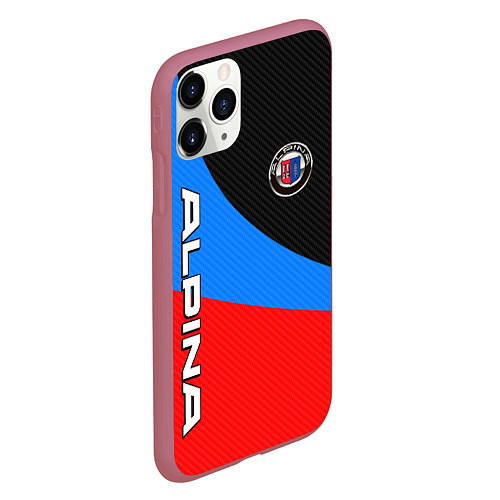 Чехол iPhone 11 Pro матовый Alpina - classic colors / 3D-Малиновый – фото 2