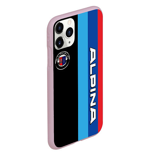 Чехол iPhone 11 Pro матовый Alpina - полосы бмв / 3D-Розовый – фото 2