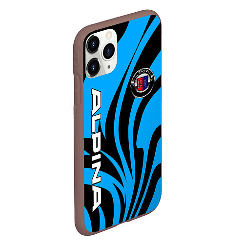 Чехол iPhone 11 Pro матовый Alpina - blue colors / 3D-Коричневый – фото 2