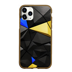 Чехол iPhone 11 Pro матовый Black yellow elements