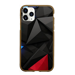 Чехол iPhone 11 Pro матовый Black blue red elements