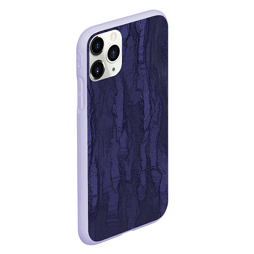 Чехол iPhone 11 Pro матовый Синяя кора / 3D-Светло-сиреневый – фото 2