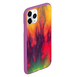 Чехол iPhone 11 Pro матовый Огненный тай дай, цвет: 3D-фиолетовый — фото 2