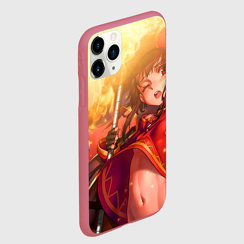 Чехол iPhone 11 Pro матовый Коносуба Мэгумин / 3D-Малиновый – фото 2