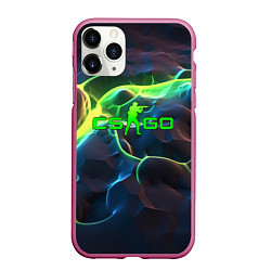 Чехол iPhone 11 Pro матовый CSGO green neon