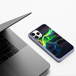 Чехол iPhone 11 Pro матовый CSGO green neon, цвет: 3D-светло-сиреневый — фото 2