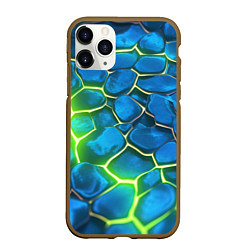 Чехол iPhone 11 Pro матовый Green blue neon