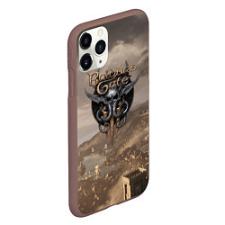 Чехол iPhone 11 Pro матовый Baldurs Gate 3 Logo, цвет: 3D-коричневый — фото 2