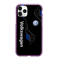 Чехол iPhone 11 Pro матовый Volkswagen - blue technology, цвет: 3D-фиолетовый