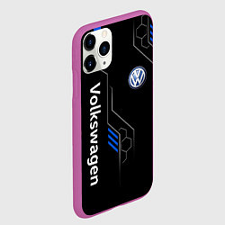Чехол iPhone 11 Pro матовый Volkswagen - blue technology, цвет: 3D-фиолетовый — фото 2