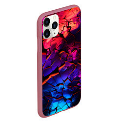 Чехол iPhone 11 Pro матовый Светящаяся Земля, цвет: 3D-малиновый — фото 2