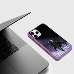 Чехол iPhone 11 Pro матовый Дазай - великий из бродячих псов, цвет: 3D-фиолетовый — фото 2
