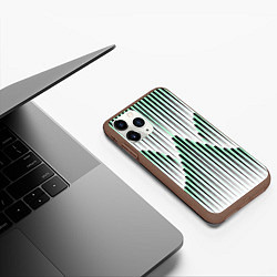 Чехол iPhone 11 Pro матовый Зеленый геометрический круглый узор, цвет: 3D-коричневый — фото 2