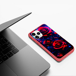 Чехол iPhone 11 Pro матовый Красные розы cuberpank, цвет: 3D-красный — фото 2