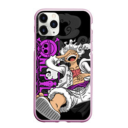 Чехол iPhone 11 Pro матовый One piece - Gear 5- purple, цвет: 3D-розовый