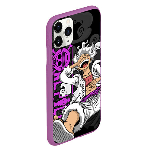 Чехол iPhone 11 Pro матовый One piece - Gear 5- purple / 3D-Фиолетовый – фото 2