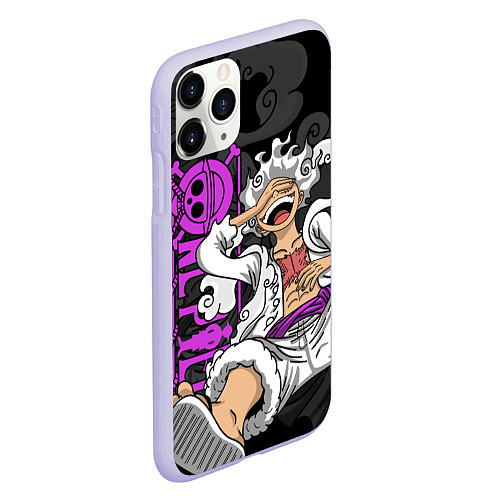 Чехол iPhone 11 Pro матовый One piece - Gear 5- purple / 3D-Светло-сиреневый – фото 2