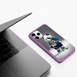 Чехол iPhone 11 Pro матовый Panda striker of the Florida Panthers, цвет: 3D-фиолетовый — фото 2