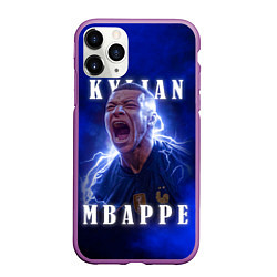 Чехол iPhone 11 Pro матовый Килиан Мбаппе сборная Франции, цвет: 3D-фиолетовый