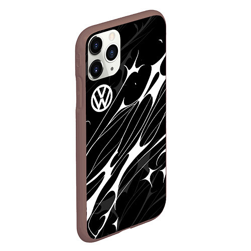 Чехол iPhone 11 Pro матовый Volkswagen - острые линии / 3D-Коричневый – фото 2