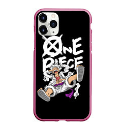 Чехол iPhone 11 Pro матовый One piece - gear 5 luffy, цвет: 3D-малиновый