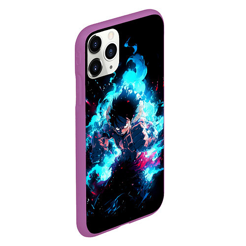 Чехол iPhone 11 Pro матовый Луффи в ярости / 3D-Фиолетовый – фото 2