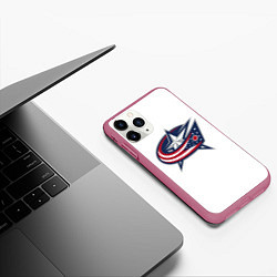 Чехол iPhone 11 Pro матовый Columbus blue jackets - Sergey Bobrovsky, цвет: 3D-малиновый — фото 2