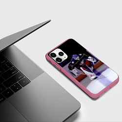 Чехол iPhone 11 Pro матовый Sergey Bobrovsky - goalkeeper - Columbus blue jack, цвет: 3D-малиновый — фото 2