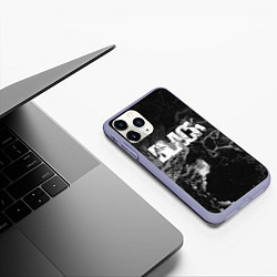 Чехол iPhone 11 Pro матовый Black - abstract, цвет: 3D-светло-сиреневый — фото 2