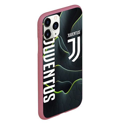 Чехол iPhone 11 Pro матовый Juventus dark green logo / 3D-Малиновый – фото 2