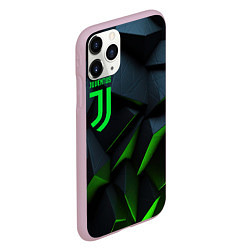 Чехол iPhone 11 Pro матовый Juventus black green logo, цвет: 3D-розовый — фото 2