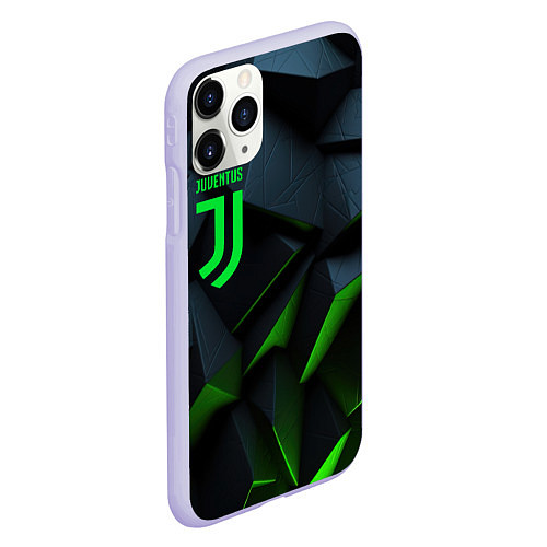 Чехол iPhone 11 Pro матовый Juventus black green logo / 3D-Светло-сиреневый – фото 2