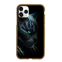 Чехол iPhone 11 Pro матовый Cat cyberpunk