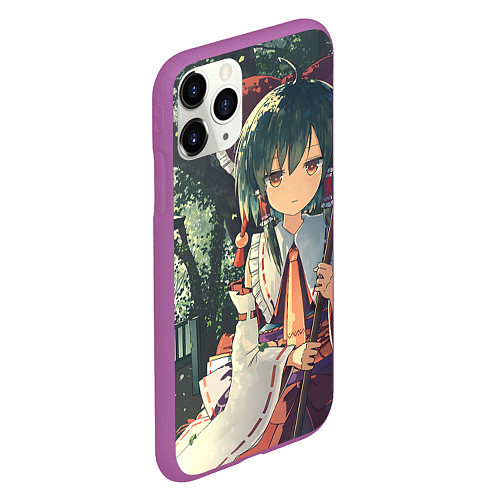 Чехол iPhone 11 Pro матовый Touhou Project Reimu Hakurei / 3D-Фиолетовый – фото 2