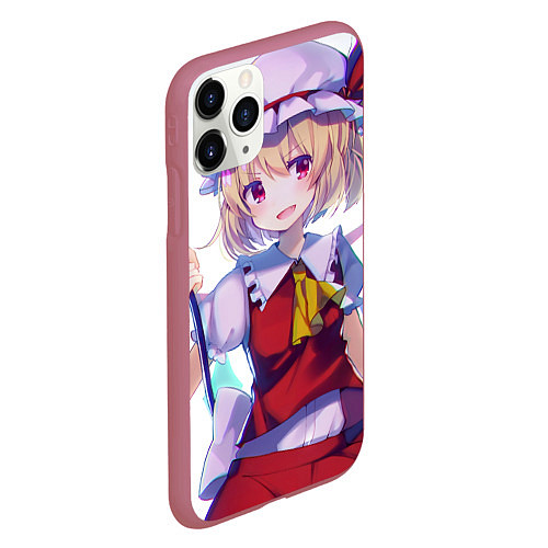 Чехол iPhone 11 Pro матовый Touhou Project Фландр Скарлет / 3D-Малиновый – фото 2