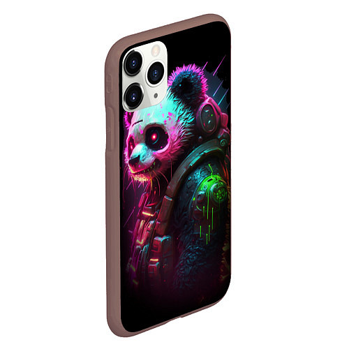 Чехол iPhone 11 Pro матовый Cyberpunk panda / 3D-Коричневый – фото 2