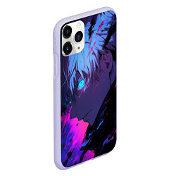 Чехол iPhone 11 Pro матовый Сатору Годжо - Магическая битва - неон, цвет: 3D-светло-сиреневый — фото 2